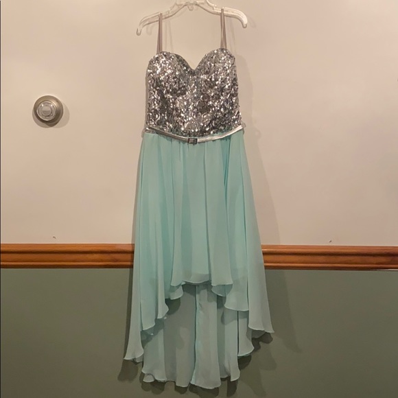 sequin top flowy bottom dress